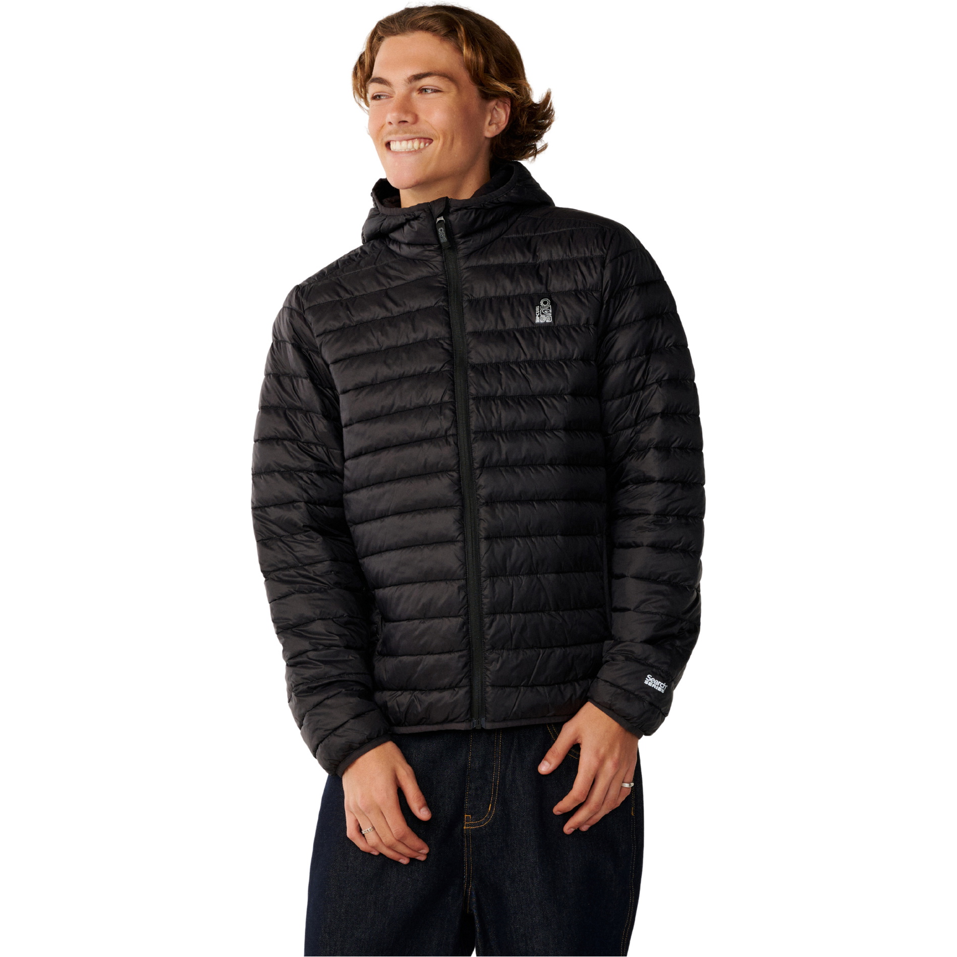 2026 Rip Curl Mens S-Series DWR Hooded Puffer Jacket 02ZMJA - Black
